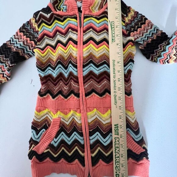 Missoni x Target Zig Zag Chevron Print Girl’s Hooded Zipper Sweater Size M - Picture 4 of 6